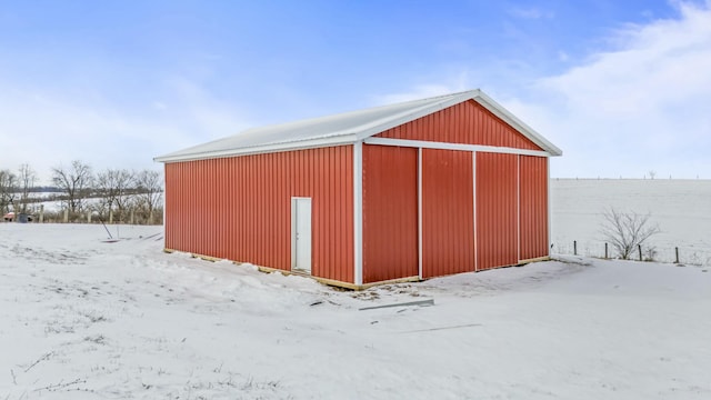 view of snow covered structure