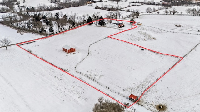 view of snowy aerial view