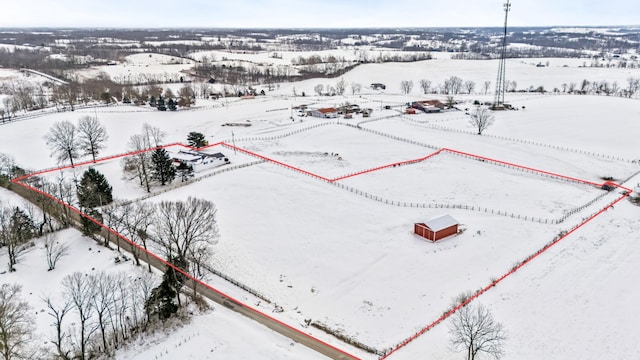 view of snowy aerial view