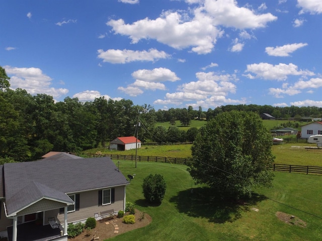 bird's eye view featuring a rural view