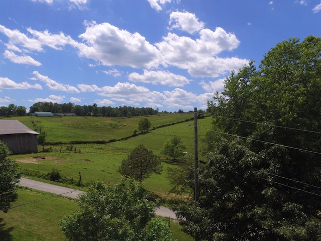 exterior space featuring a rural view