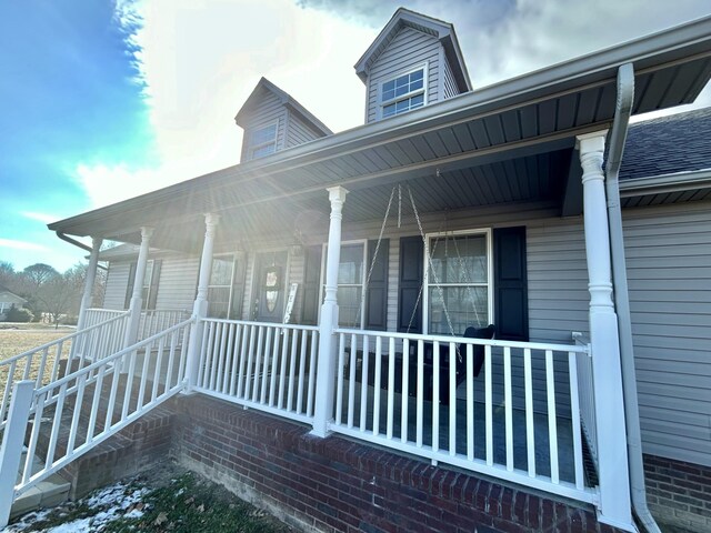 deck with covered porch