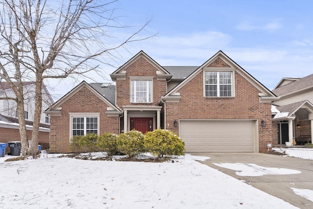 view of front of property featuring a garage