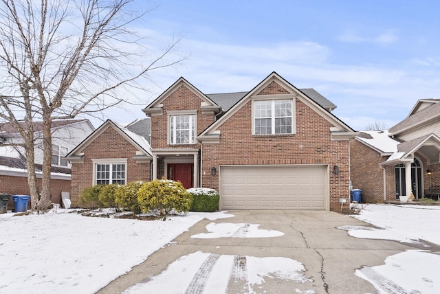 view of front of property featuring a garage