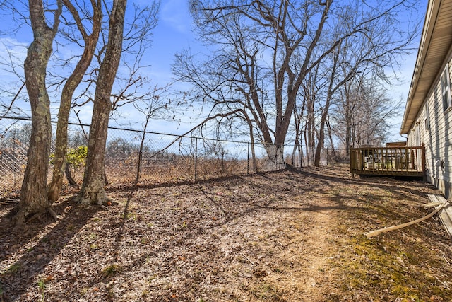 view of yard with a deck