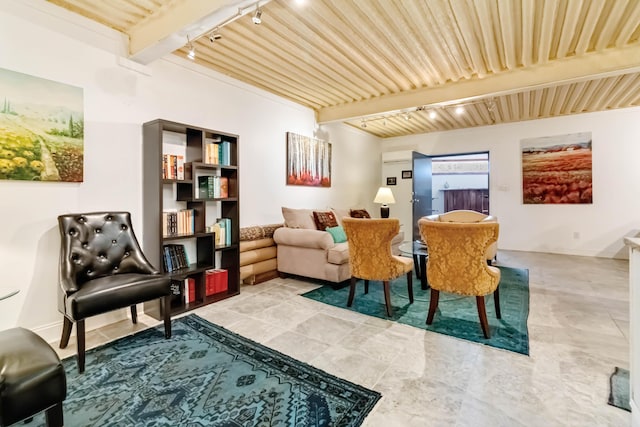 489 Sally J Rd, Mount Vernon, KY 40456 - sitting room featuring rail lighting and beam ceiling