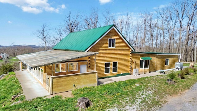 489 Sally J Rd, Mount Vernon, KY 40456 - view of front of property featuring log exterior, a mountain view, and entry steps
