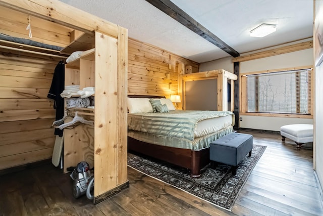 489 Sally J Rd, Mount Vernon, KY 40456 - bedroom featuring wood-type flooring and wood walls