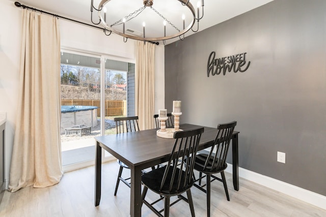 dining area featuring light hardwood / wood-style flooring