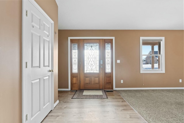 foyer featuring light hardwood / wood-style floors