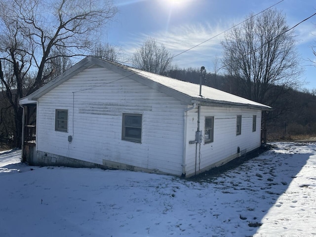 view of snowy exterior