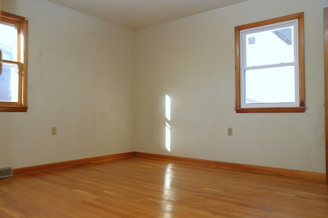 empty room featuring light hardwood / wood-style floors