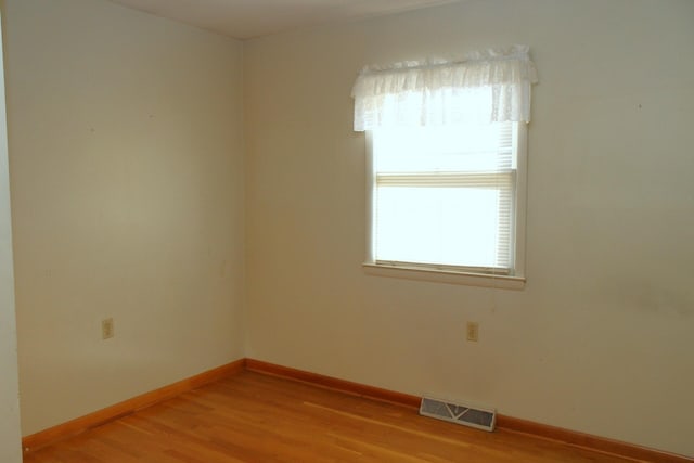 empty room featuring light wood-type flooring