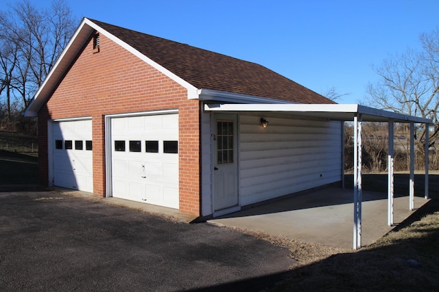 view of garage