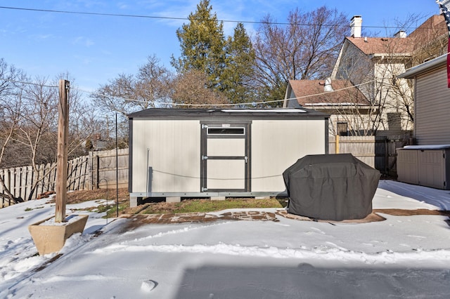 view of snow covered structure