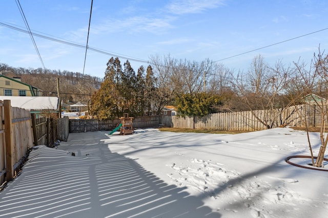 view of yard featuring a playground