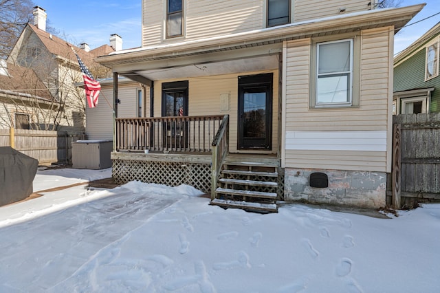 exterior space with a porch