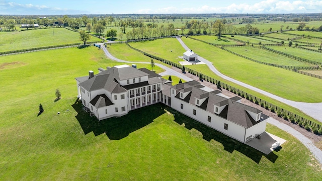 aerial view with a rural view