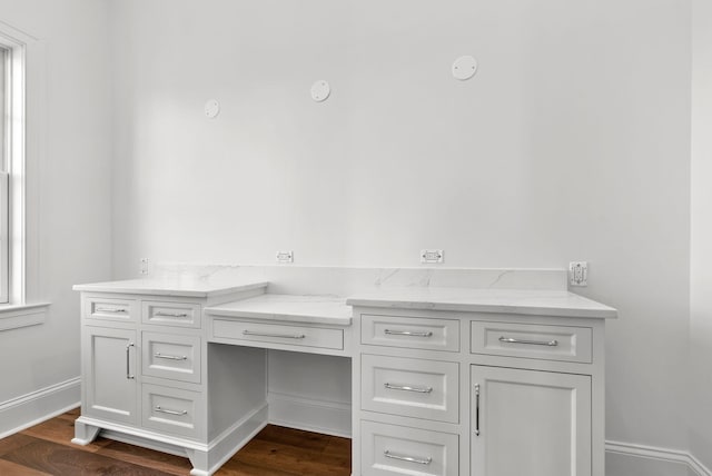 bathroom with vanity and hardwood / wood-style flooring