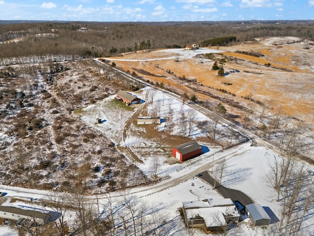 view of snowy aerial view