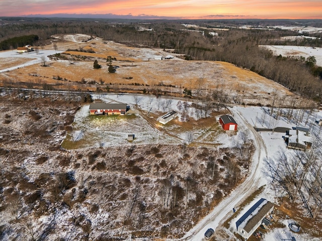 view of snowy aerial view