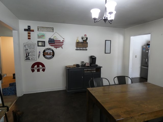 613 Little Hardwicks Creek Rd, Clay City, KY 40312 - dining area featuring an inviting chandelier