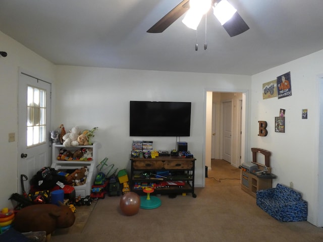 613 Little Hardwicks Creek Rd, Clay City, KY 40312 - carpeted living room with ceiling fan