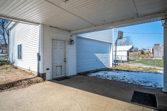 view of garage