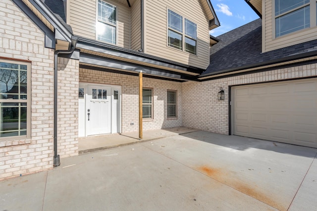 entrance to property with a garage