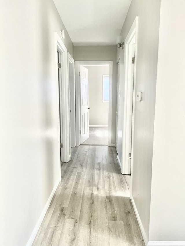 hall featuring light wood-type flooring