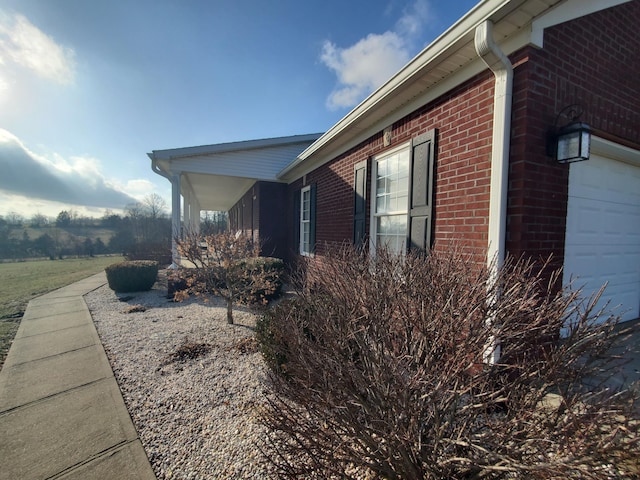 view of home's exterior featuring a garage