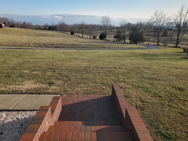 view of yard featuring a rural view