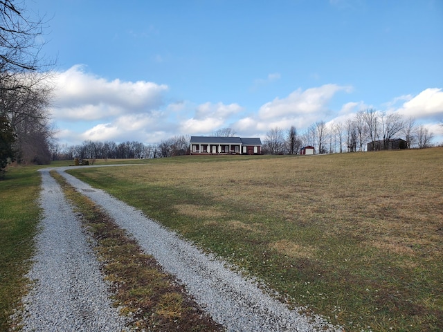 view of street featuring a rural view