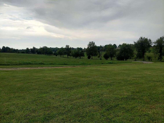 view of yard with a rural view