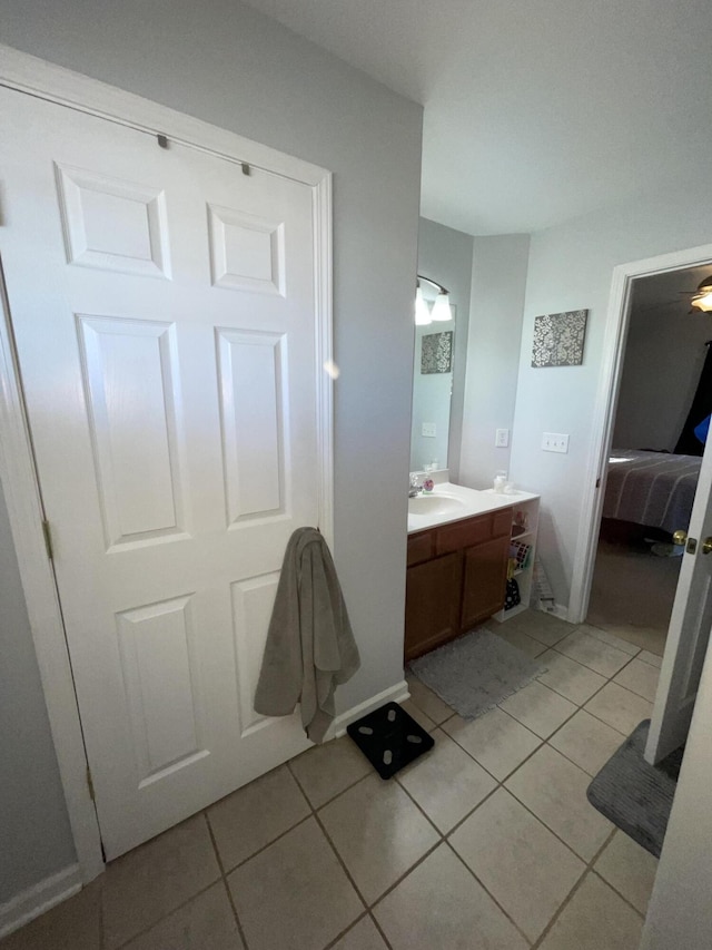 bathroom featuring vanity and tile patterned floors