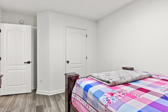 bedroom featuring wood-type flooring