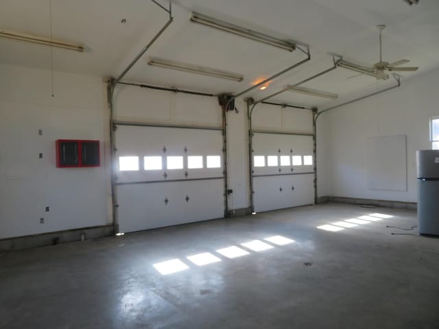 garage with refrigerator