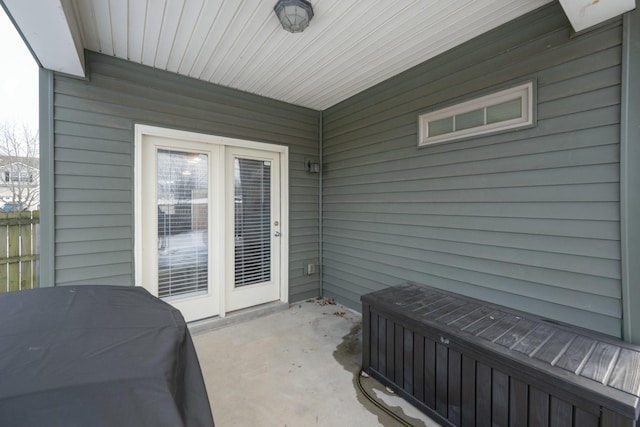 view of patio with area for grilling