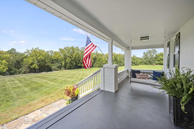 view of patio featuring covered porch