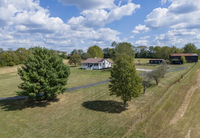 aerial view with a rural view