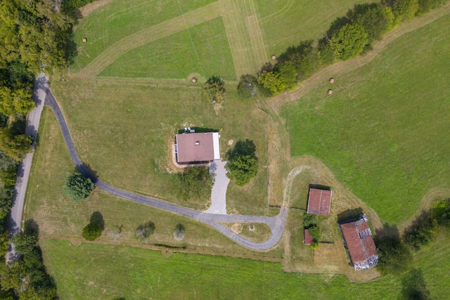 aerial view with a rural view