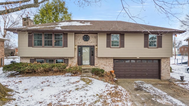 bi-level home with a garage