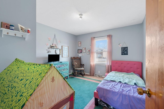 bedroom with carpet floors