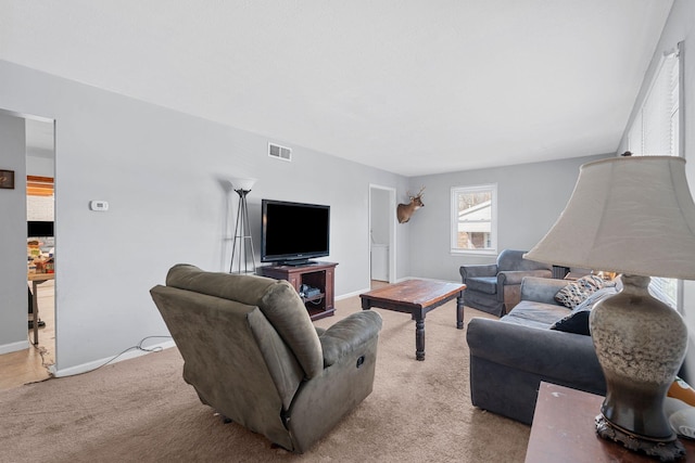 view of carpeted living room