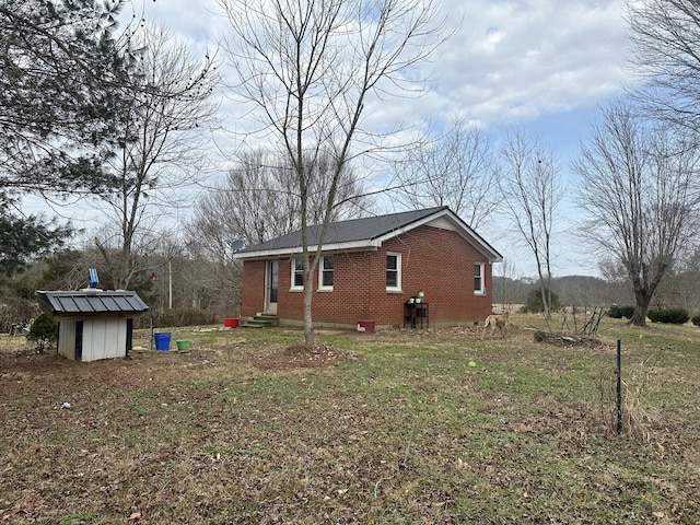 exterior space with a storage unit