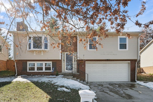 bi-level home with a garage