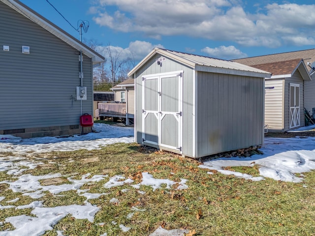 view of shed