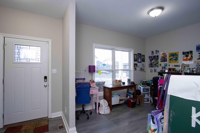 foyer with hardwood / wood-style flooring