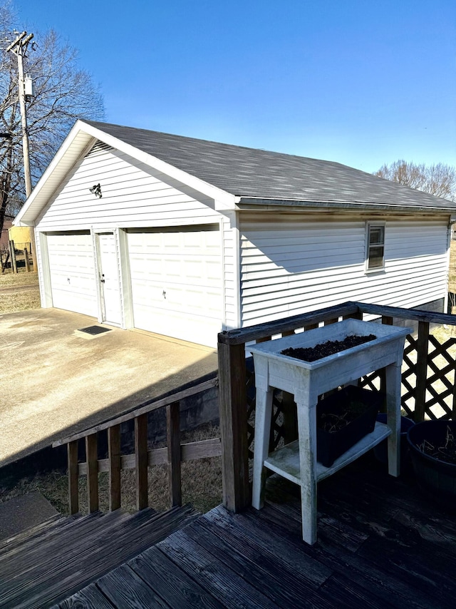 view of garage