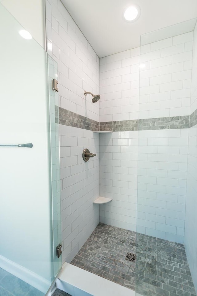 full bathroom with a stall shower